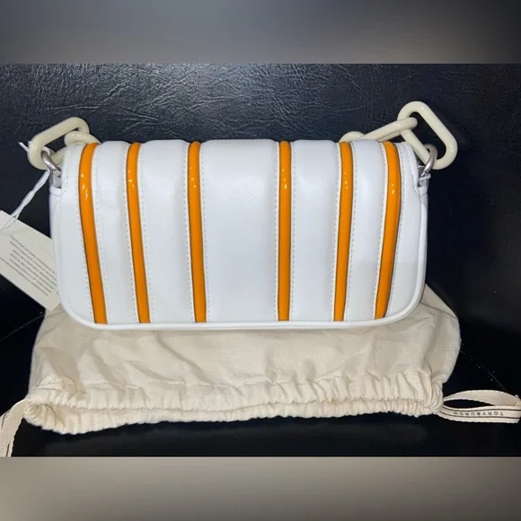 🔥rare🔥🎁Tory Burch Kira small bombe stripe flap shoulder bag - Picture 16 of 16